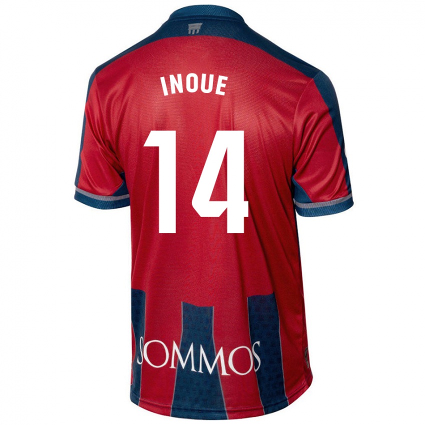 Niño Camiseta Moe Inoue #14 Rojo Azul 1ª Equipación 2024/25 La Camisa México