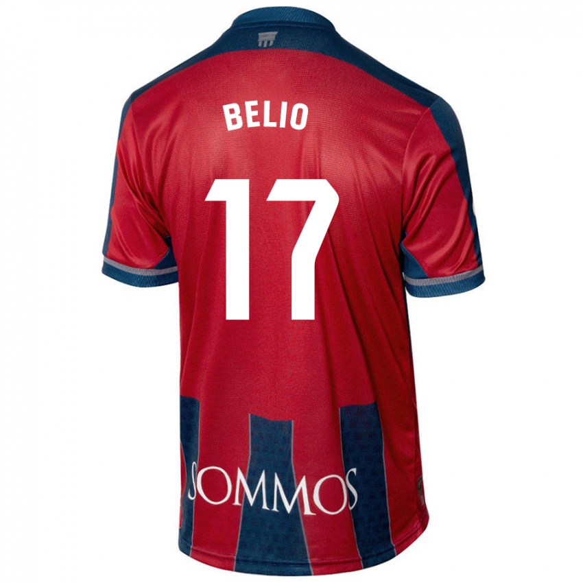 Niño Camiseta Marta Belio #17 Rojo Azul 1ª Equipación 2024/25 La Camisa México