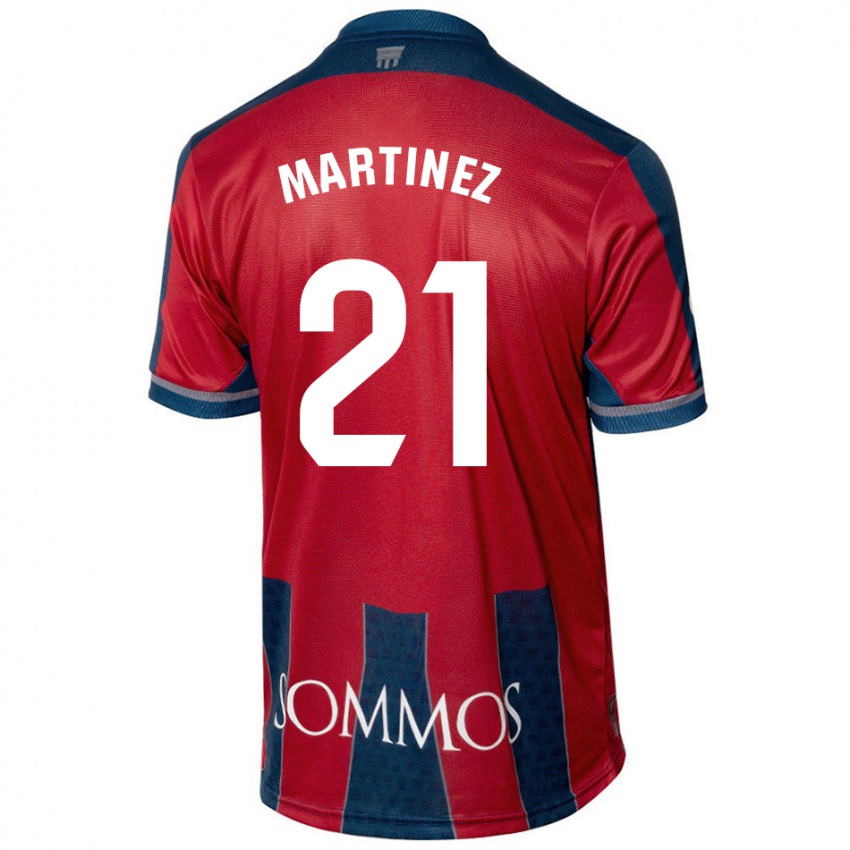 Niño Camiseta Alejandra Martínez #21 Rojo Azul 1ª Equipación 2024/25 La Camisa México