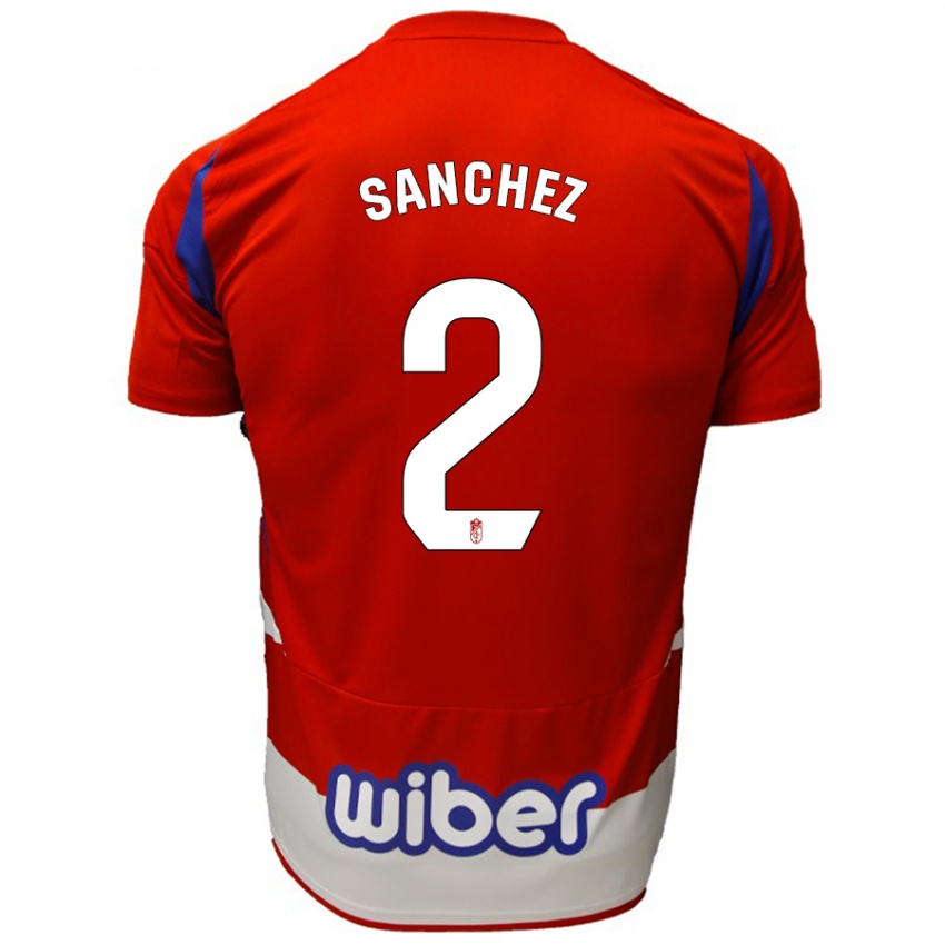 Niño Camiseta Rubén Sánchez #2 Rojo Blanco Azul 1ª Equipación 2024/25 La Camisa México