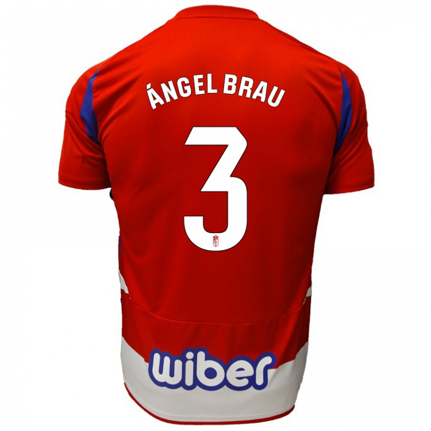 Niño Camiseta Miguel Ángel Brau #3 Rojo Blanco Azul 1ª Equipación 2024/25 La Camisa México