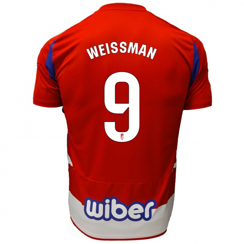 Niño Camiseta Shon Weissman #9 Rojo Blanco Azul 1ª Equipación 2024/25 La Camisa México