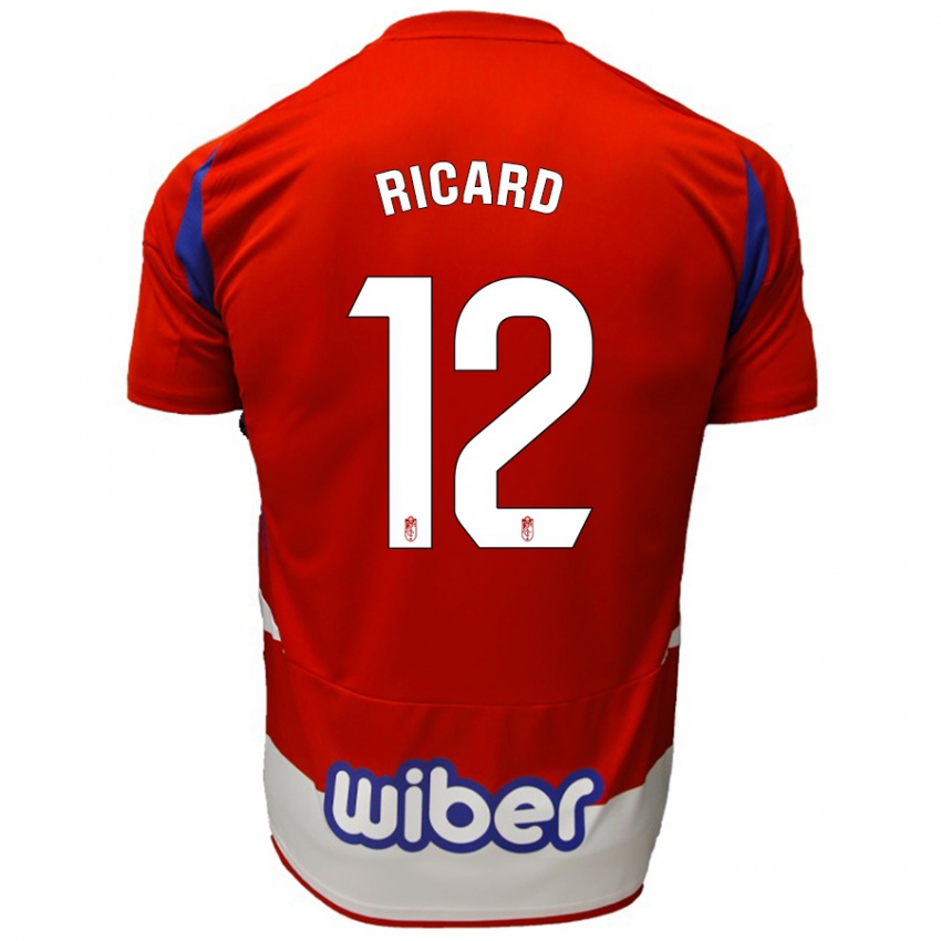 Niño Camiseta Ricard Sanchez #12 Rojo Blanco Azul 1ª Equipación 2024/25 La Camisa México