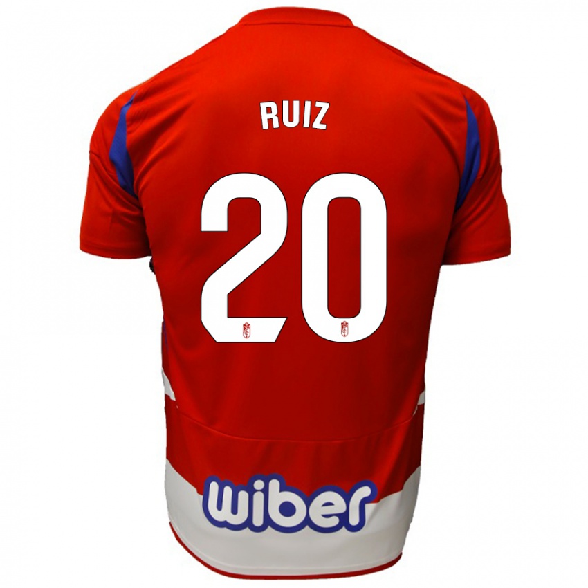 Niño Camiseta Sergio Ruiz #20 Rojo Blanco Azul 1ª Equipación 2024/25 La Camisa México