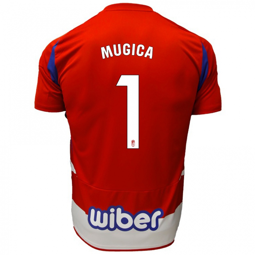 Niño Camiseta Juan Múgica #1 Rojo Blanco Azul 1ª Equipación 2024/25 La Camisa México