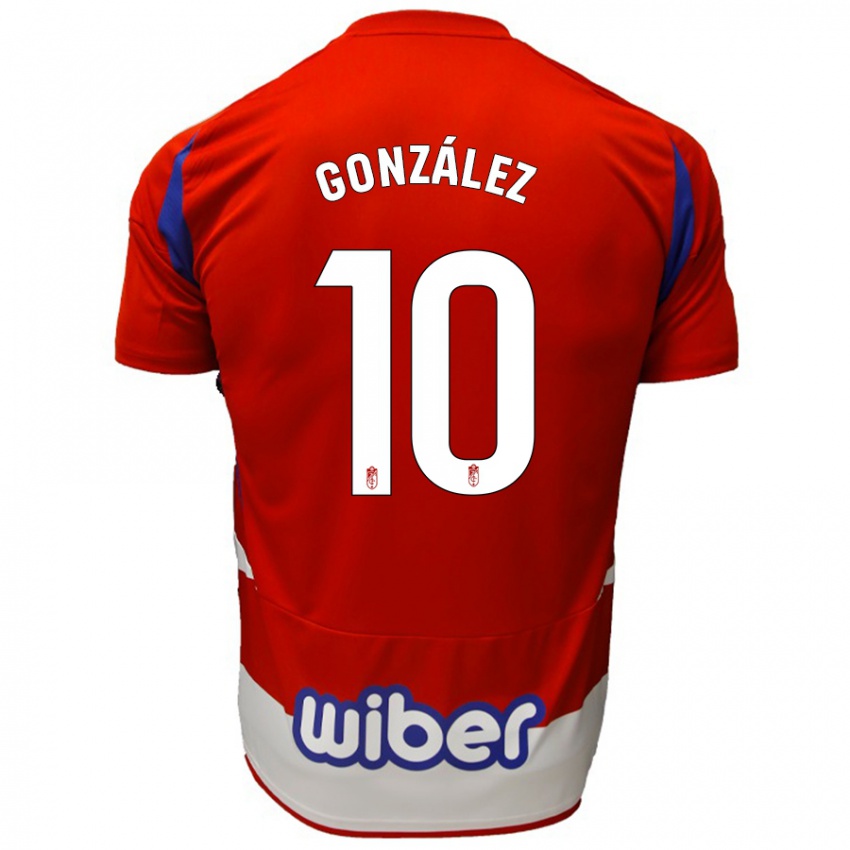 Niño Camiseta Mario González #10 Rojo Blanco Azul 1ª Equipación 2024/25 La Camisa México