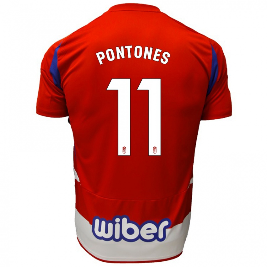 Niño Camiseta Juan Carlos Pontones #11 Rojo Blanco Azul 1ª Equipación 2024/25 La Camisa México