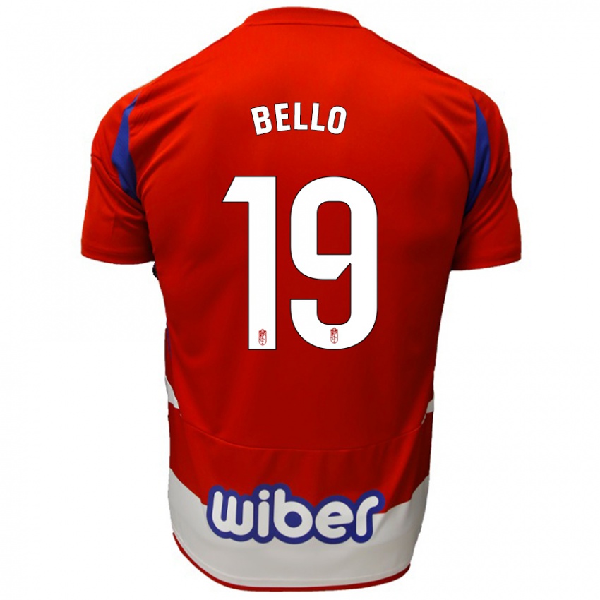 Niño Camiseta Eghosa Augustine Bello #19 Rojo Blanco Azul 1ª Equipación 2024/25 La Camisa México