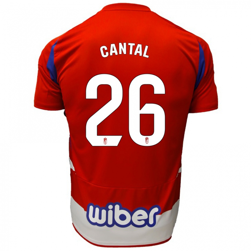 Niño Camiseta Paco Cantal #26 Rojo Blanco Azul 1ª Equipación 2024/25 La Camisa México