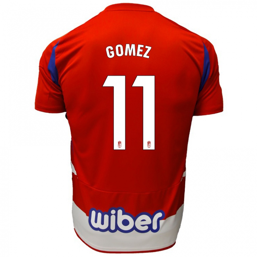 Niño Camiseta Andrea Gómez #11 Rojo Blanco Azul 1ª Equipación 2024/25 La Camisa México