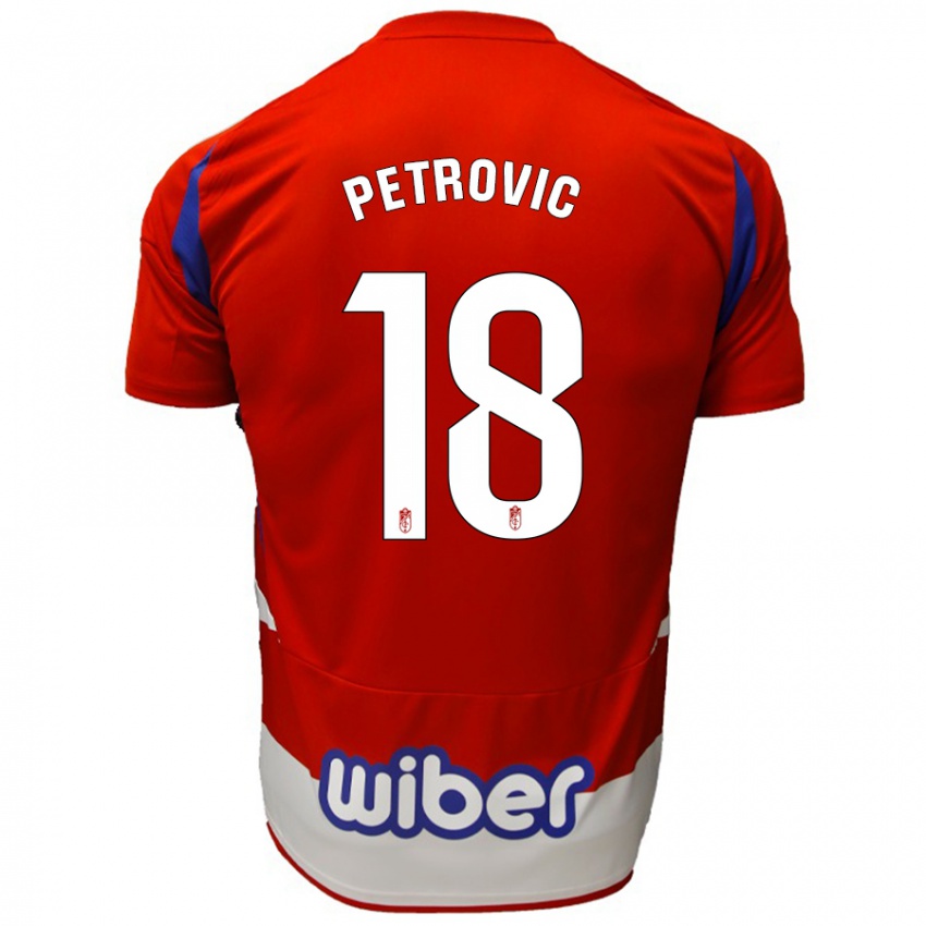 Niño Camiseta Njegos Petrovic #18 Rojo Blanco Azul 1ª Equipación 2024/25 La Camisa México