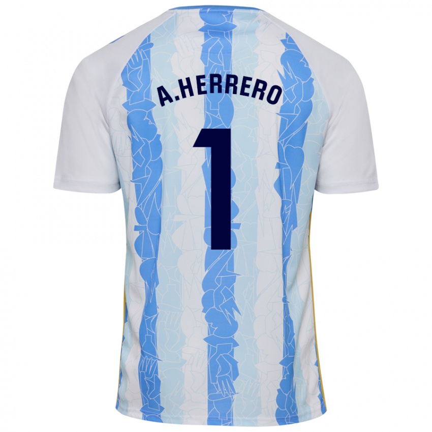 Niño Camiseta Alfonso Herrero #1 Blanco Azul 1ª Equipación 2024/25 La Camisa México