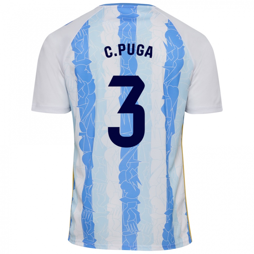 Niño Camiseta Carlos Puga #3 Blanco Azul 1ª Equipación 2024/25 La Camisa México