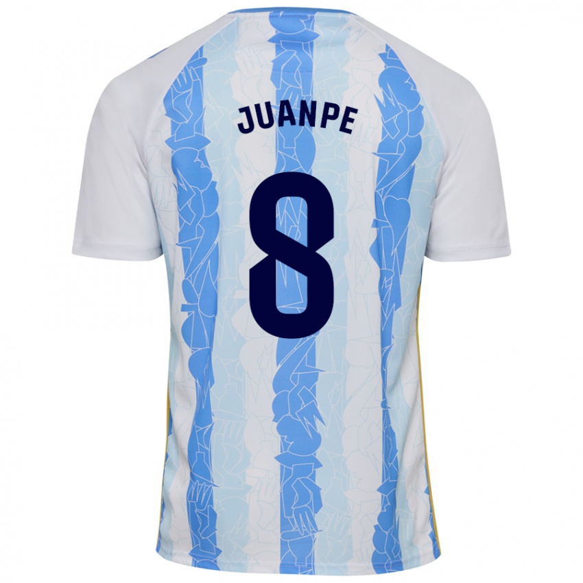 Niño Camiseta Juanpe #8 Blanco Azul 1ª Equipación 2024/25 La Camisa México