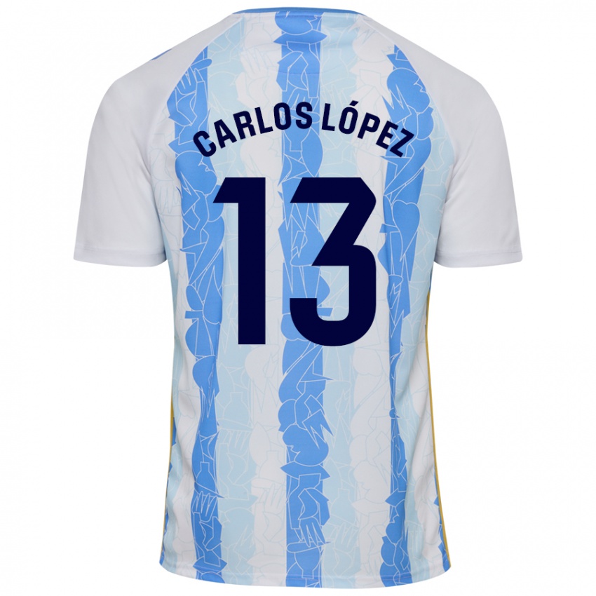 Niño Camiseta Carlos López #13 Blanco Azul 1ª Equipación 2024/25 La Camisa México