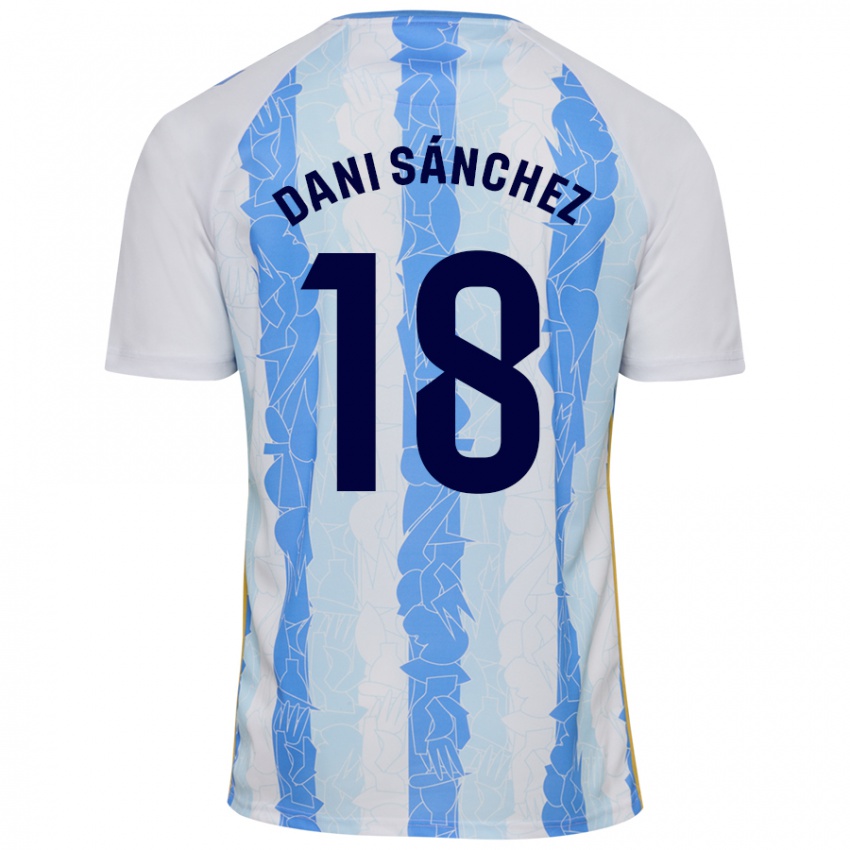 Niño Camiseta Dani Sánchez #18 Blanco Azul 1ª Equipación 2024/25 La Camisa México