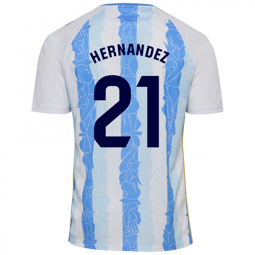 Niño Camiseta Juan Hernández #21 Blanco Azul 1ª Equipación 2024/25 La Camisa México