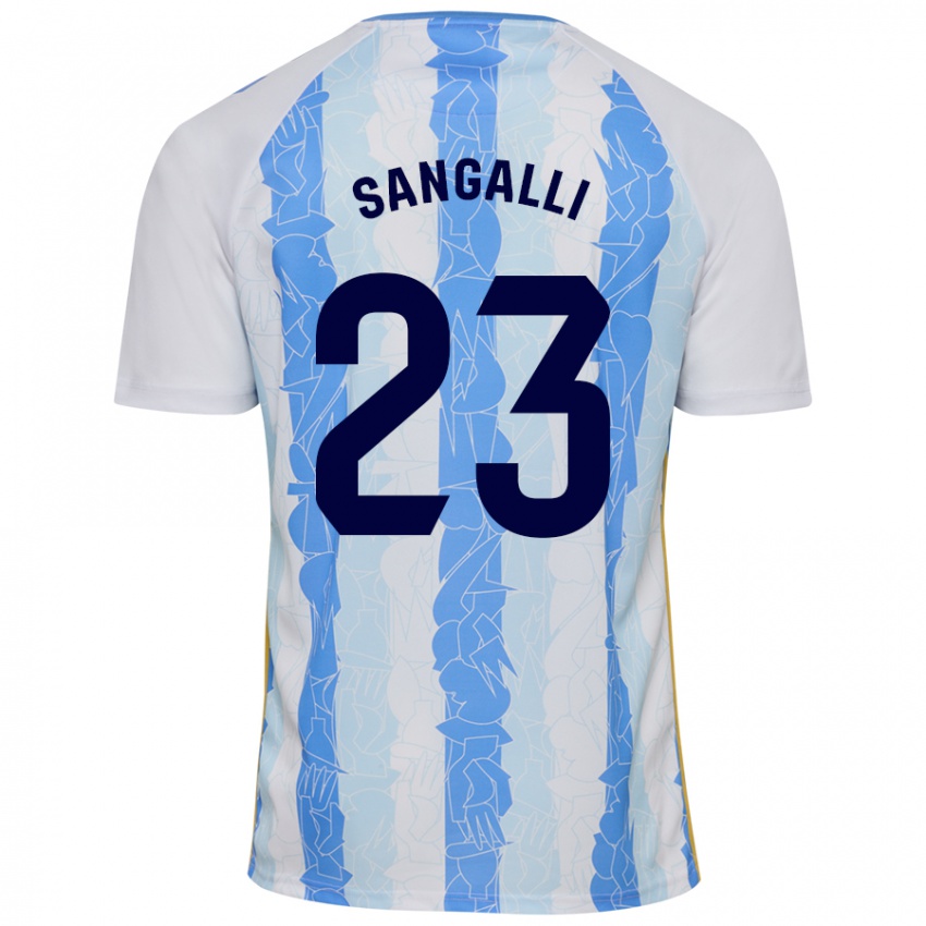 Niño Camiseta Luca Sangalli #23 Blanco Azul 1ª Equipación 2024/25 La Camisa México