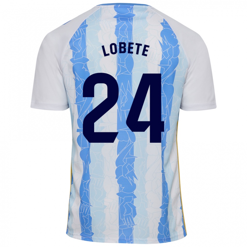 Niño Camiseta Julen Lobete #24 Blanco Azul 1ª Equipación 2024/25 La Camisa México