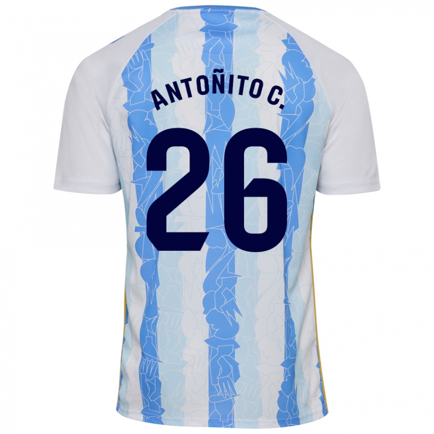 Niño Camiseta Antonio Cordero #26 Blanco Azul 1ª Equipación 2024/25 La Camisa México