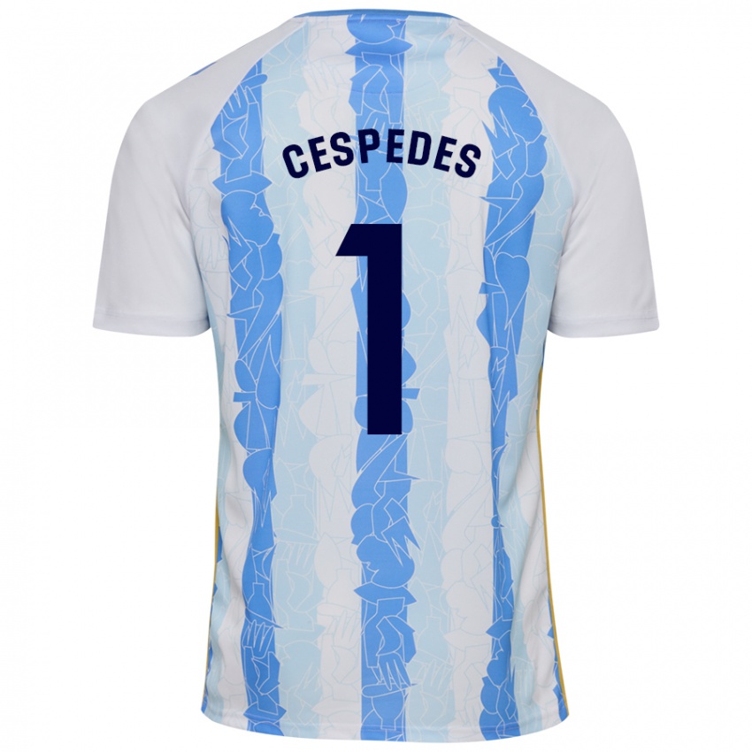 Niño Camiseta Andrés Céspedes #1 Blanco Azul 1ª Equipación 2024/25 La Camisa México