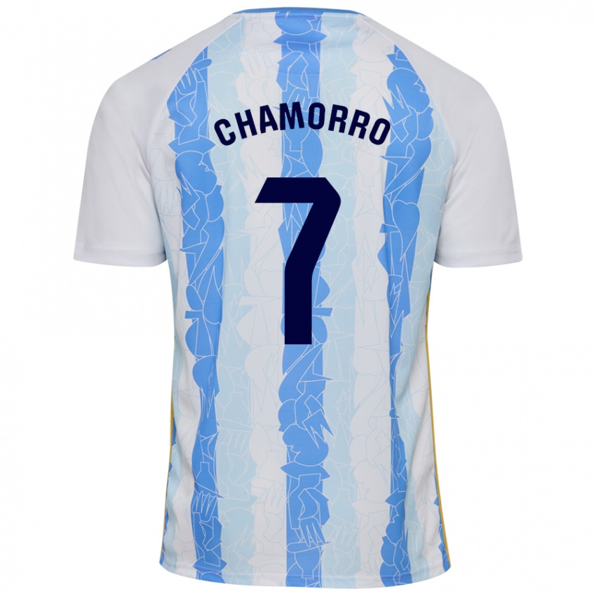 Niño Camiseta Alexis Chamorro #7 Blanco Azul 1ª Equipación 2024/25 La Camisa México