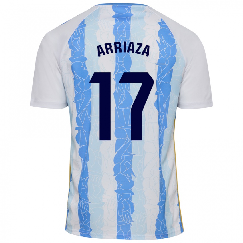 Niño Camiseta Pablo Arriaza #17 Blanco Azul 1ª Equipación 2024/25 La Camisa México