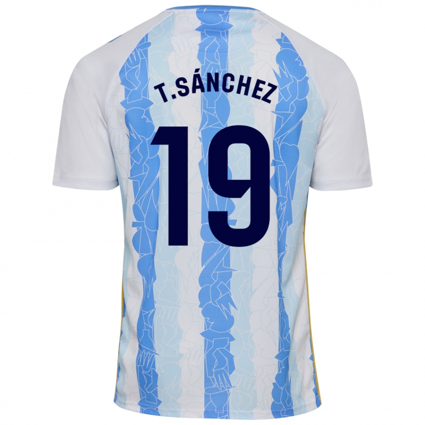 Niño Camiseta Toni Sánchez #19 Blanco Azul 1ª Equipación 2024/25 La Camisa México