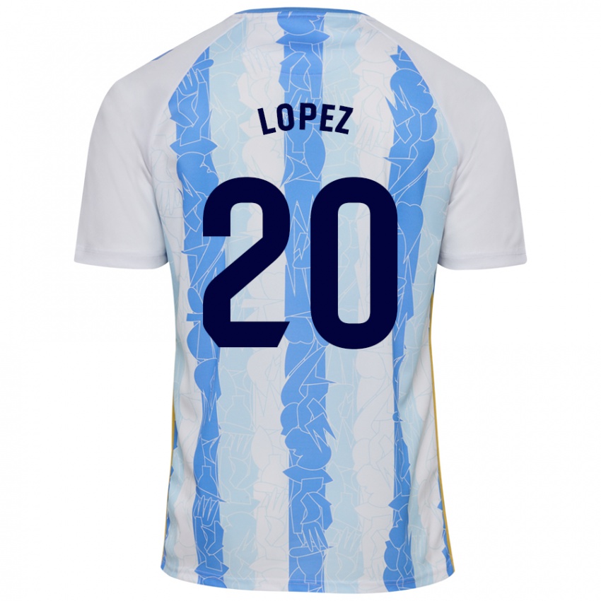 Niño Camiseta Adri López #20 Blanco Azul 1ª Equipación 2024/25 La Camisa México