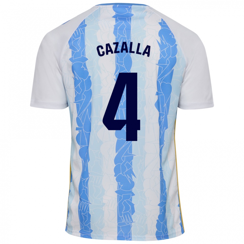 Niño Camiseta Marta Cazalla #4 Blanco Azul 1ª Equipación 2024/25 La Camisa México