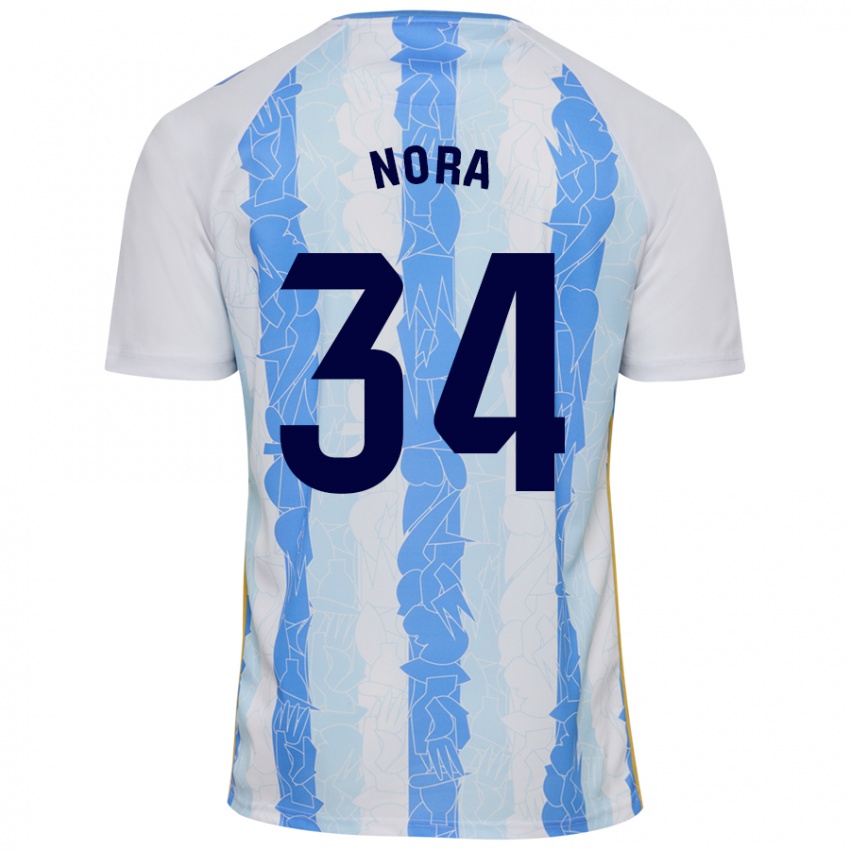 Niño Camiseta Nora #34 Blanco Azul 1ª Equipación 2024/25 La Camisa México