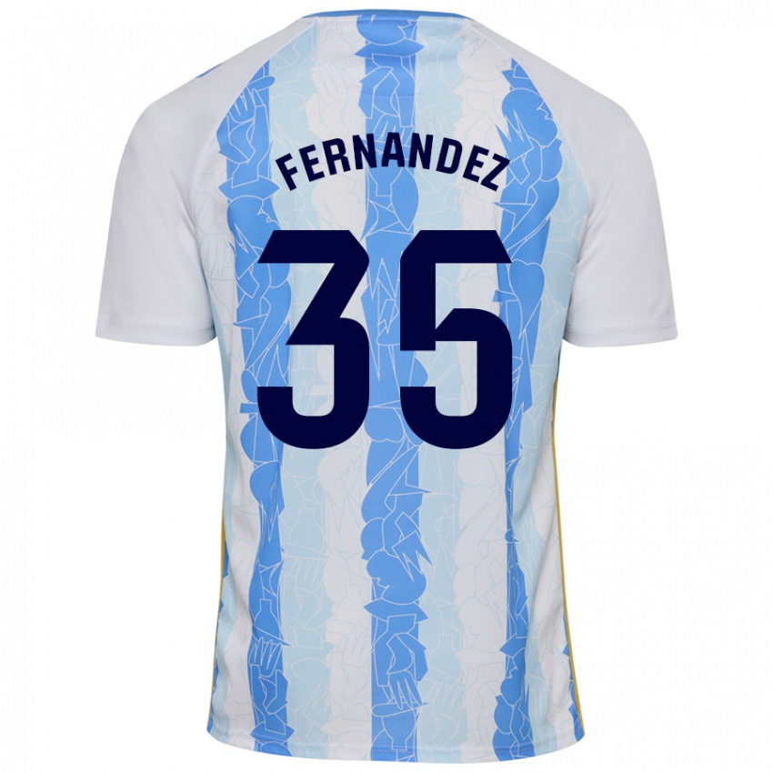 Niño Camiseta Inés Fernández #35 Blanco Azul 1ª Equipación 2024/25 La Camisa México