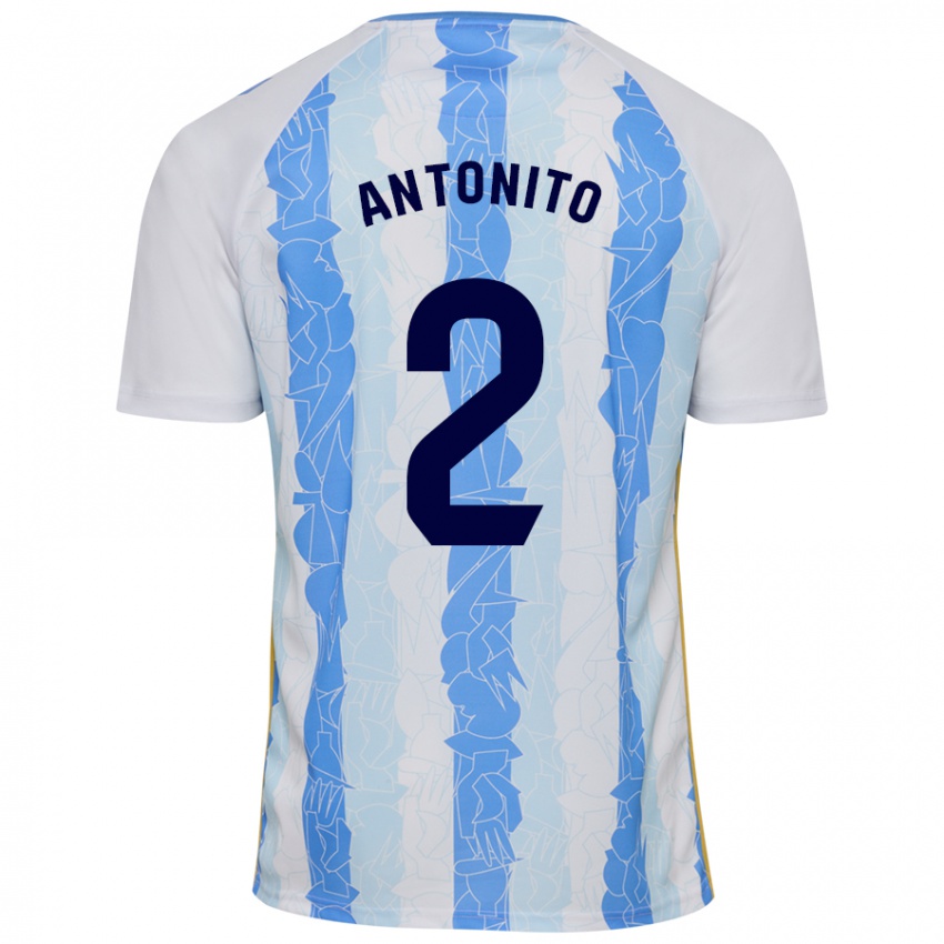 Niño Camiseta Antoñito #2 Blanco Azul 1ª Equipación 2024/25 La Camisa México