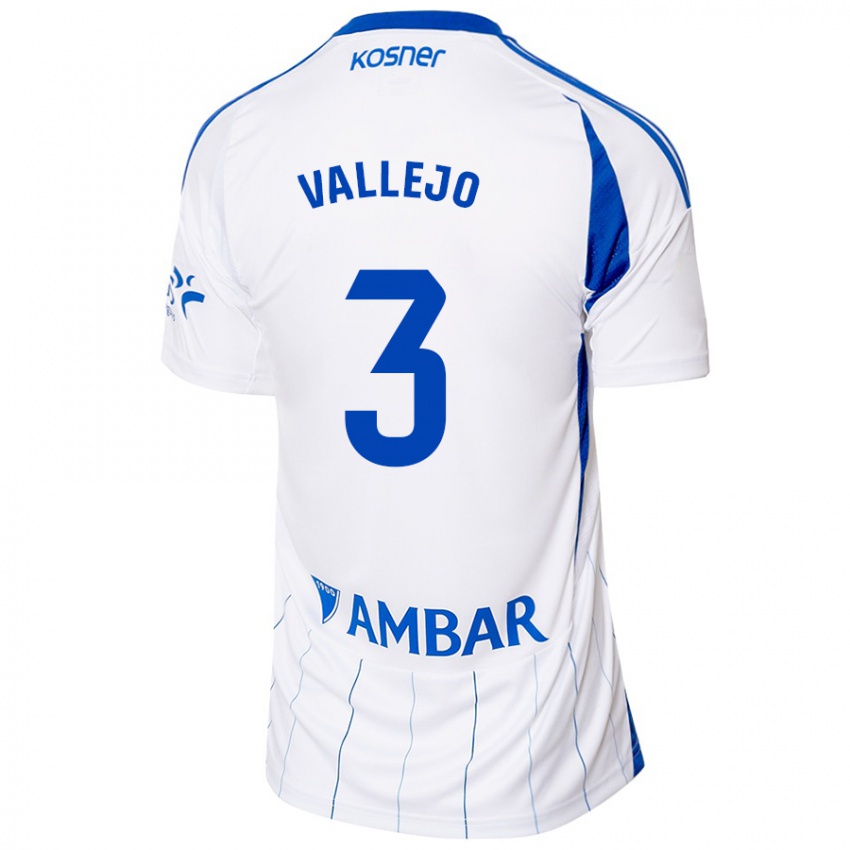 Niño Camiseta Jaime Vallejo #3 Rojo Blanco 1ª Equipación 2024/25 La Camisa México