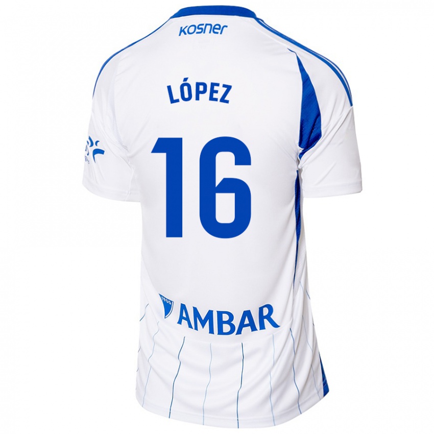 Niño Camiseta Juan López #16 Rojo Blanco 1ª Equipación 2024/25 La Camisa México