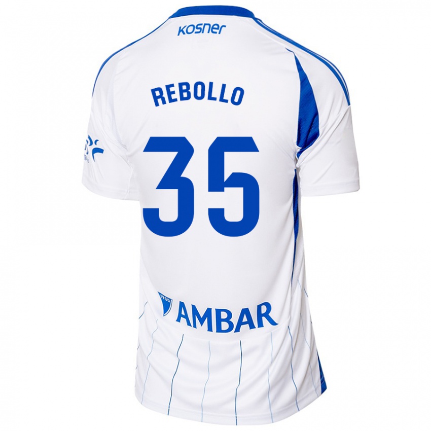 Niño Camiseta Dani Rebollo #35 Rojo Blanco 1ª Equipación 2024/25 La Camisa México