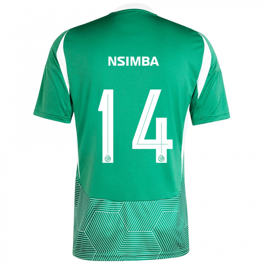 Niño Camiseta Vital Nsimba #14 Verde Blanco 1ª Equipación 2024/25 La Camisa México