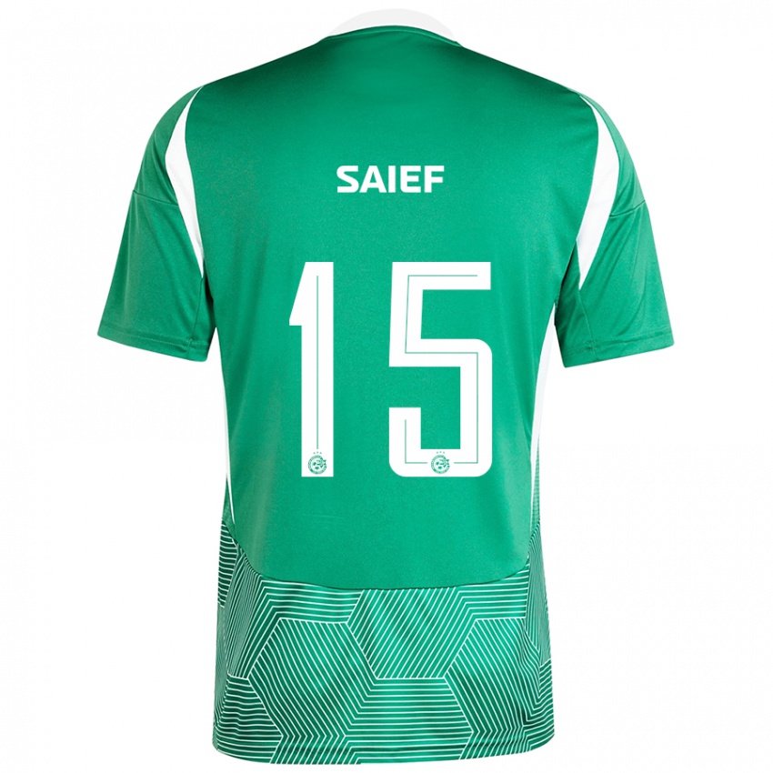 Niño Camiseta Kenny Saief #15 Verde Blanco 1ª Equipación 2024/25 La Camisa México