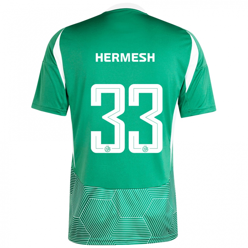 Niño Camiseta Liam Hermesh #33 Verde Blanco 1ª Equipación 2024/25 La Camisa México