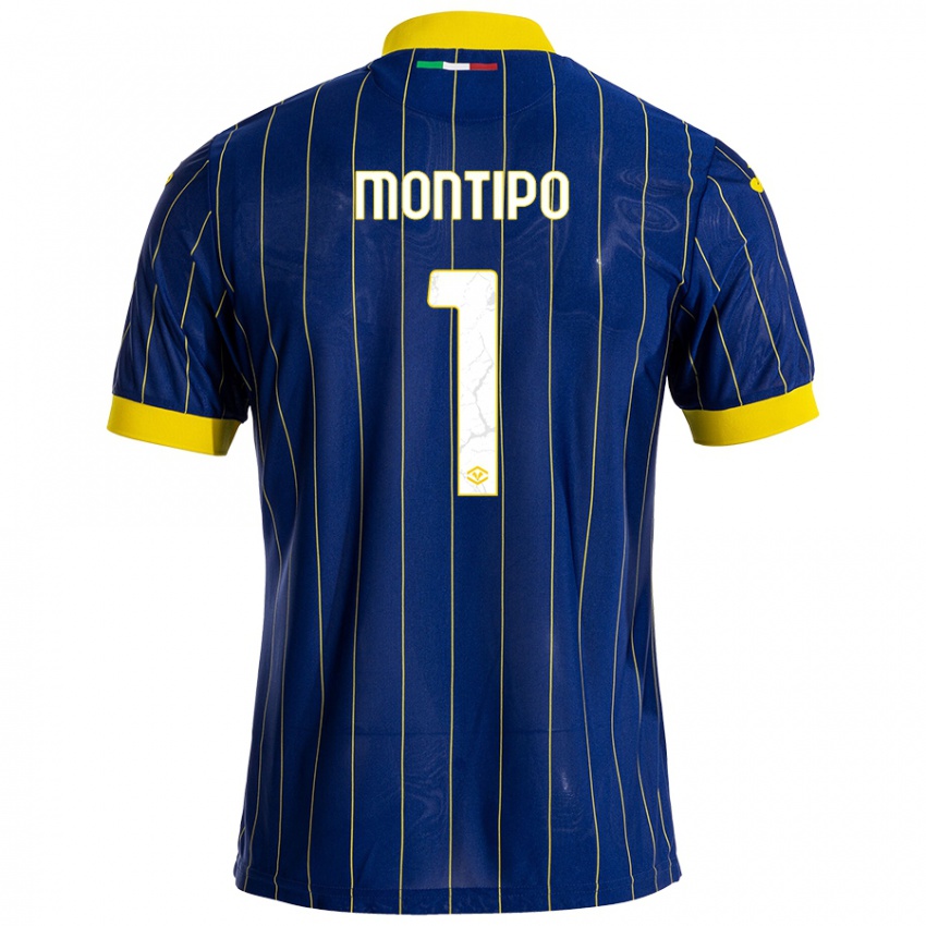 Niño Camiseta Lorenzo Montipò #1 Azul Amarillo 1ª Equipación 2024/25 La Camisa México