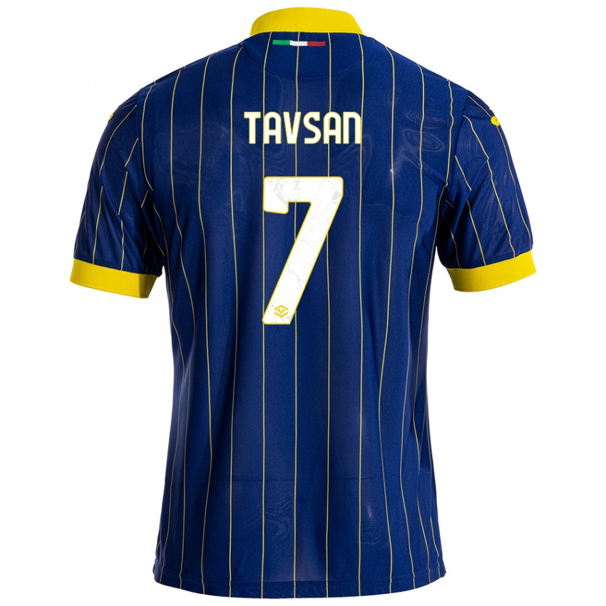 Niño Camiseta Elayis Tavsan #7 Azul Amarillo 1ª Equipación 2024/25 La Camisa México