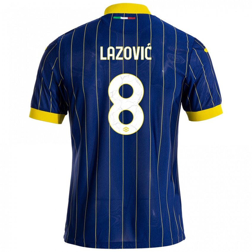 Niño Camiseta Darko Lazović #8 Azul Amarillo 1ª Equipación 2024/25 La Camisa México