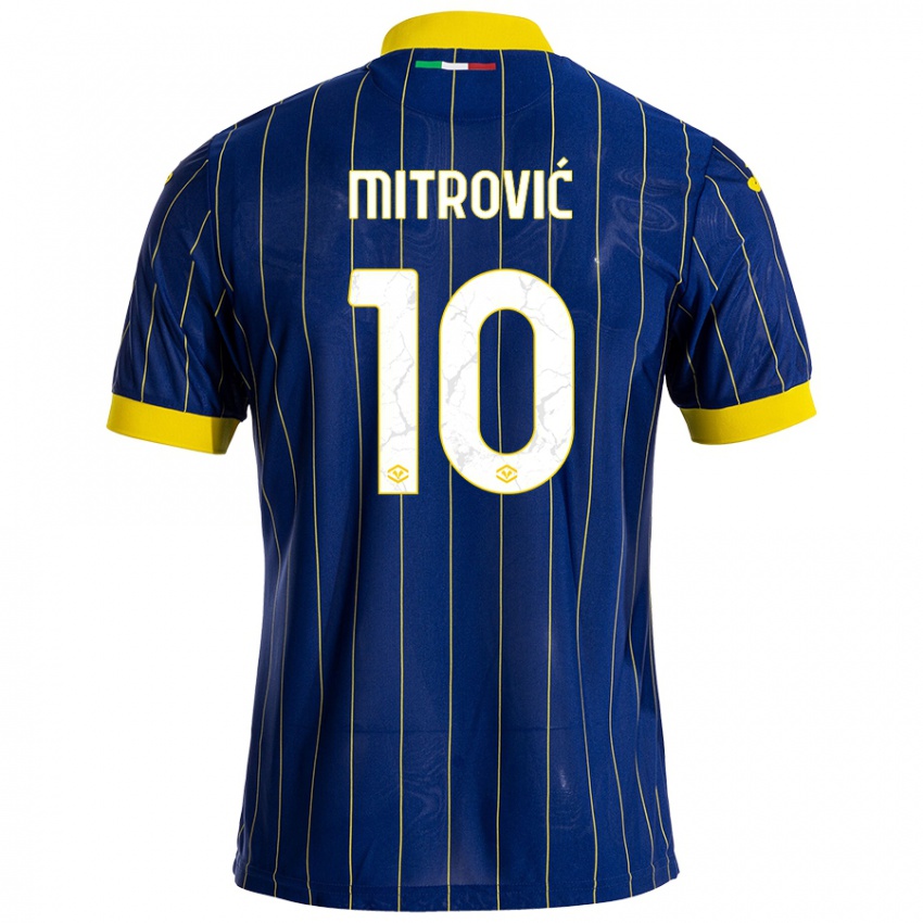 Niño Camiseta Stefan Mitrović #10 Azul Amarillo 1ª Equipación 2024/25 La Camisa México