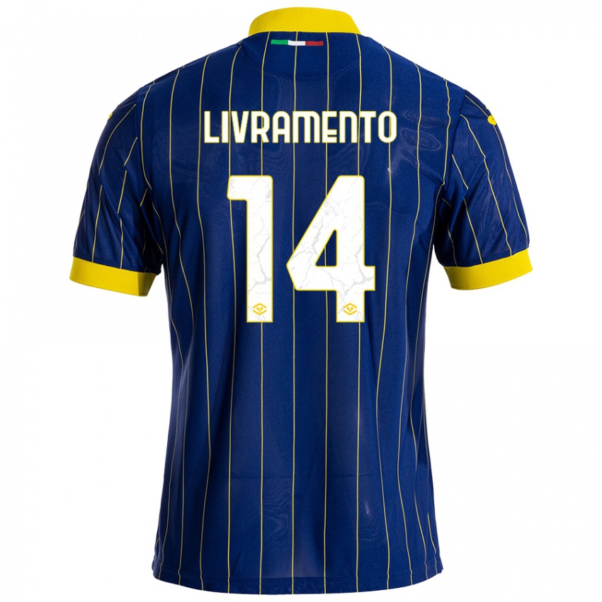 Niño Camiseta Dailon Rocha Livramento #14 Azul Amarillo 1ª Equipación 2024/25 La Camisa México