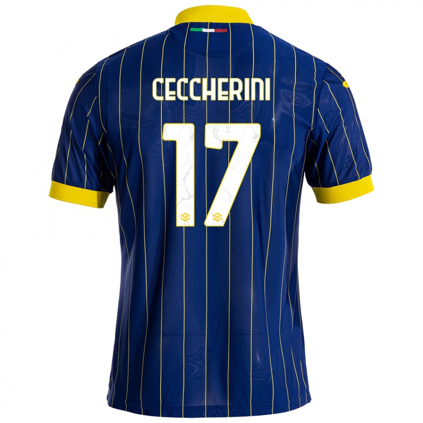 Niño Camiseta Federico Ceccherini #17 Azul Amarillo 1ª Equipación 2024/25 La Camisa México