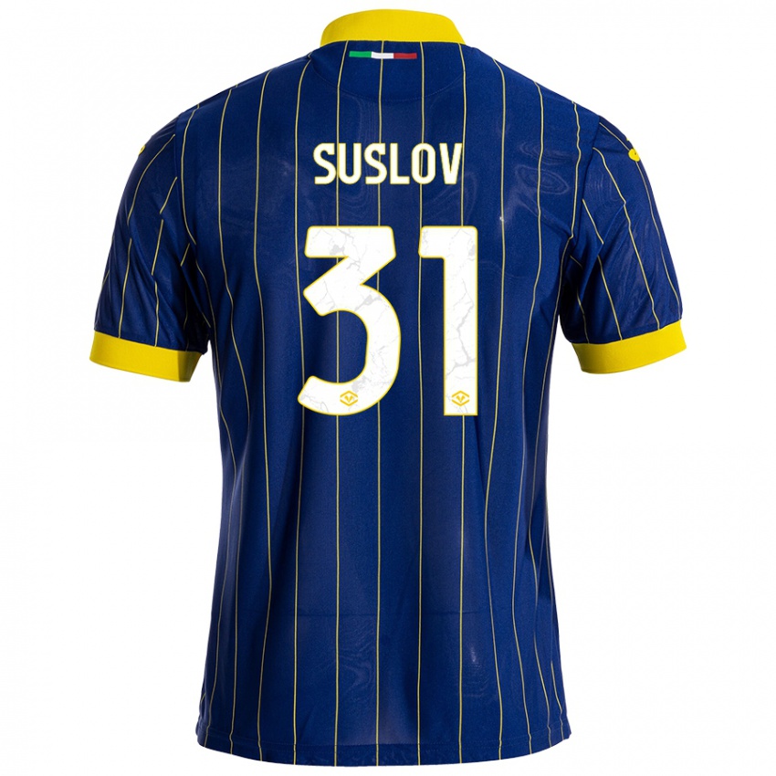 Niño Camiseta Tomas Suslov #31 Azul Amarillo 1ª Equipación 2024/25 La Camisa México