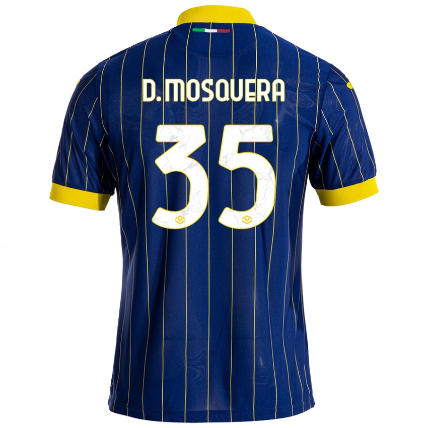 Niño Camiseta Daniel Mosquera #35 Azul Amarillo 1ª Equipación 2024/25 La Camisa México