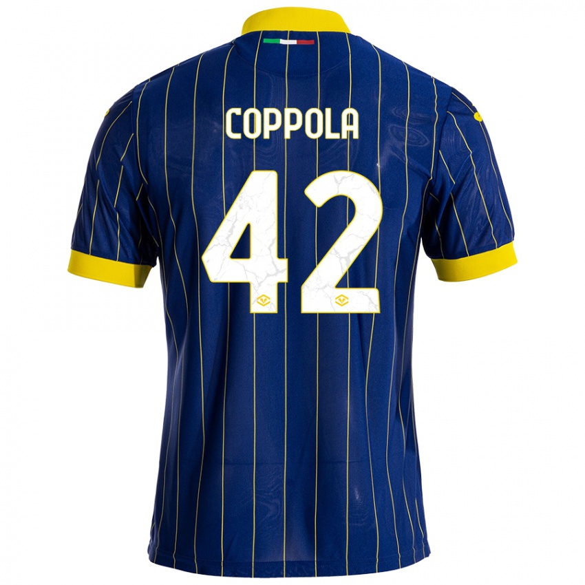 Niño Camiseta Diego Coppola #42 Azul Amarillo 1ª Equipación 2024/25 La Camisa México