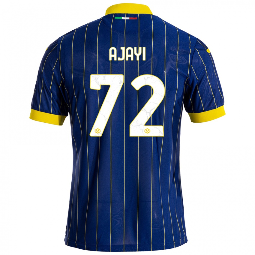 Niño Camiseta Junior Ajayi #72 Azul Amarillo 1ª Equipación 2024/25 La Camisa México