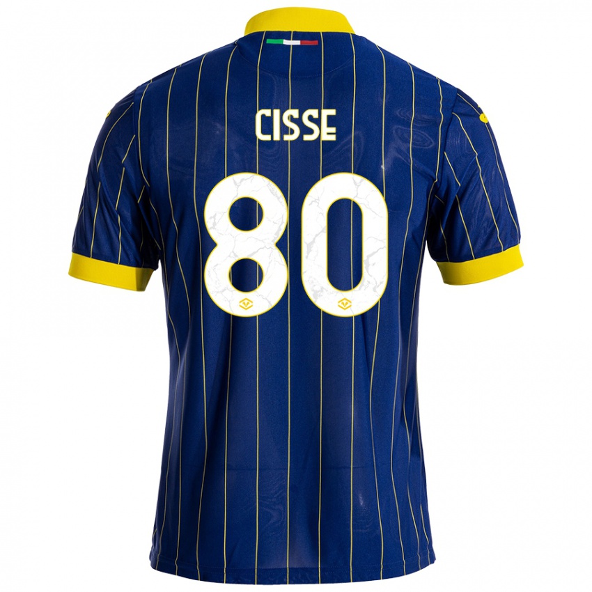 Niño Camiseta Alphadjo Cissè #80 Azul Amarillo 1ª Equipación 2024/25 La Camisa México